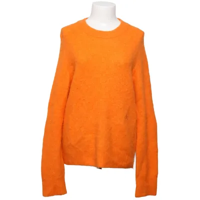 Sweater (GANNI • Ganni tröja • stickad tröja • orange tröja • mohairtröja • ulltröja • stickat • rundhals • damtröja • designer • skandinavisk design • Copenhagen style • statement färg • dopamine dressing • Scandi chic • trendplagg • premium mode) fra Ganni Alpacauld, Elastan, Polyamid
