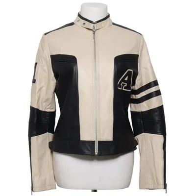 Läderjacka (Beige, Svart) från Andiata Skinn, Polyester