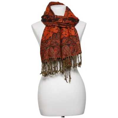 Halsduk (Röd, Svart) från Pashmina Silke