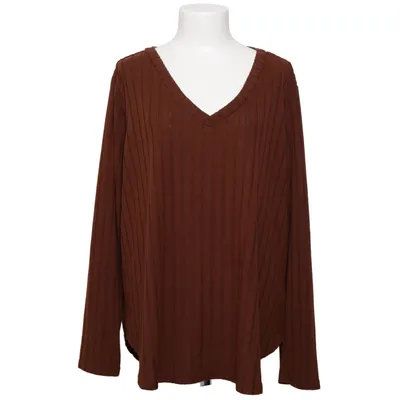 Tröja (Brun) från Shein Curve Elastan, Polyester