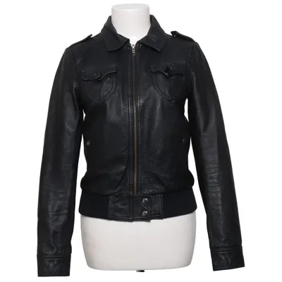 Leren jack (Zwart) van Divided by H&M Katoen, Leer, Polyamide