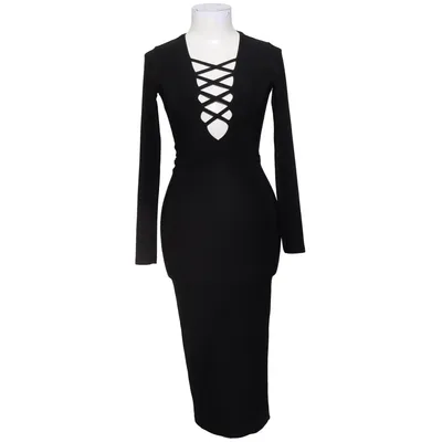 Jurk (CRISS CROSS MIDI STRAP DRESS) van Rebecca Stella Elastaan, Polyester