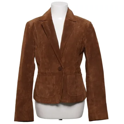 Leather blazer (Brown) from New York & Company Leather, Polyester