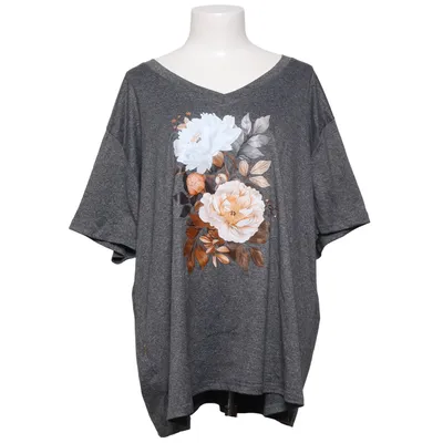 T-shirt (Gris) de Shein Curve Élasthane, Polyester