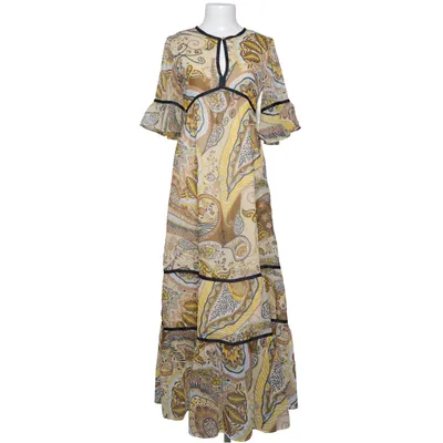 Robe longue (Beige, Jaune, Multicolore) de Scee Coton, Polyester