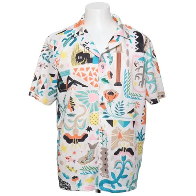 Short sleeve shirt (White, Multicolored) from Zara Polyester