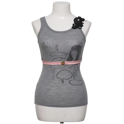 Tank Top (Gray) from Fornarina Polyamide, Wool
