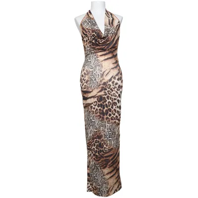 Maxikjole (Brun, Sort) fra Shein X Elastan, Polyester