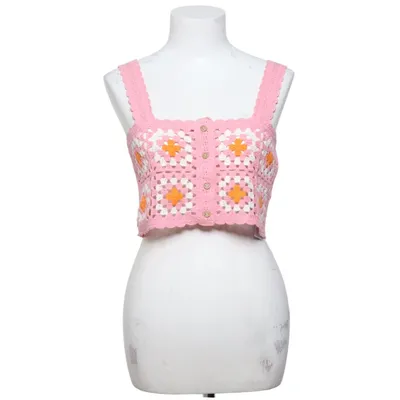 Crop top (Rosa, Orange, Vit) från FB Sister Knitwear Akryl, Bomull