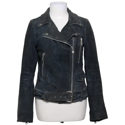 Bikerjakke (Grå) fra MDK Bomuld, Polyester, Ruskind