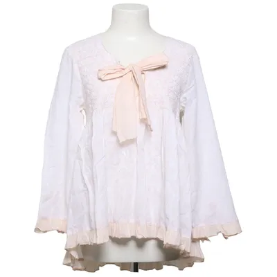 Blouse (White, Beige) from Blooming with Love Cotton