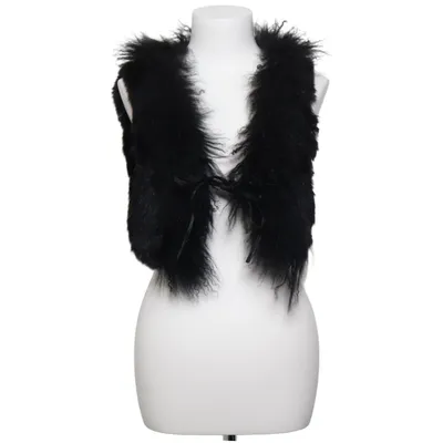 Pelsvest (Sort) fra Minus Polyester, Kaninpels