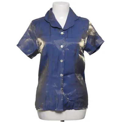 Kortärmad skjorta (Blå, Guldfärgad) från Impressions Polyester, Viskos