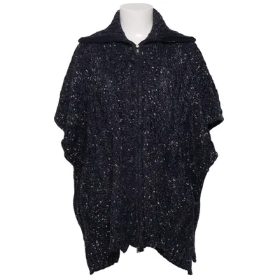 Cardigan (Bleu, Blanc) de Lauren Vidal Acrylique, Laine