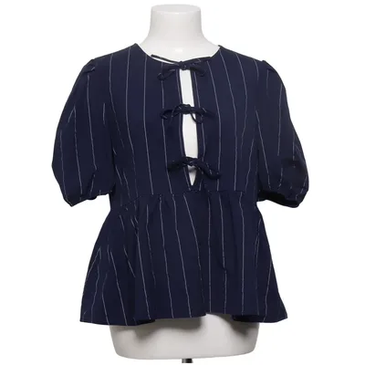 Top (Blue, White) from Pieces Polyester, Viscose