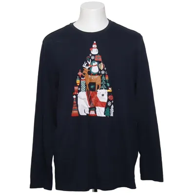 Långärmad t-shirt (Blå, Flerfärgad) från Livergy Bomull