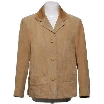 Läderkavaj (Beige) från Sinclair by KappAhl Bomull, Polyester, Mocka