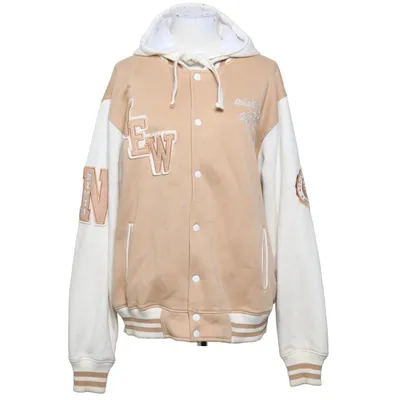 Collegejacka (Beige, Vit) från Boohoo Bomull, Polyester