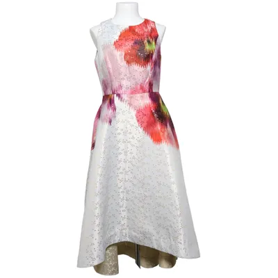 Kjole (Hvid, Flerfarvet) fra Ted Baker Elastan, Metallfiber, Polyester