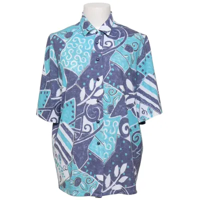 Short sleeve shirt (Blue, Green, Multicolored) from Finn Karelia Cotton, Polyester