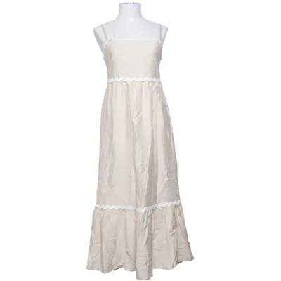 Långklänning (Beige, Vit) från Gemini Polyamid, Viskos