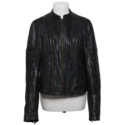 Leather jacket (Black) from Black Rivet Leather, Polyester