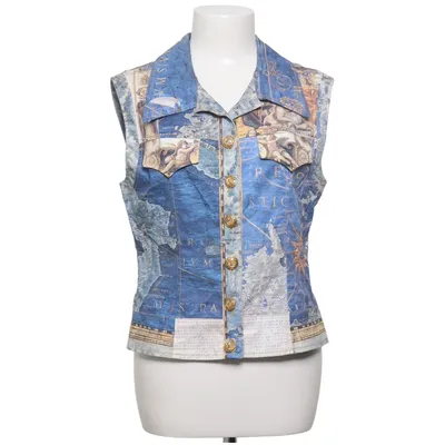 Vest (Blue, Multicolored) from L & F Creation Cotton, Elastane
