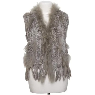 Fur vest (Gray) from Chelsea Rabbit fur