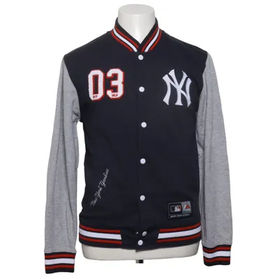 Varsity jacket (Blue, Gray) from Majestic Athletic Cotton, Polyester