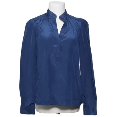 Blus (Blå) från Massimo Dutti Woman Bomull, Silke