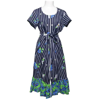 Kleid (Blau, Weiß, Grün) von Zory Baumwolle