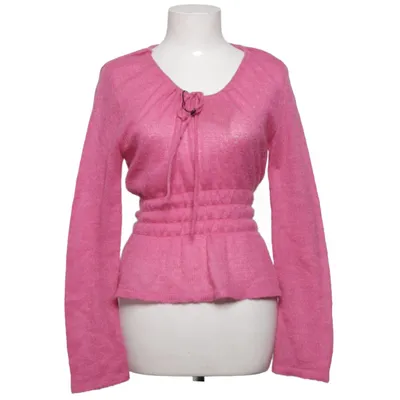 Tröja (Vintage Hennes pink fitted knit top. Ruched waist, tie neckline, Y2K / 90s feminine style.) från Hennes Collection Ull