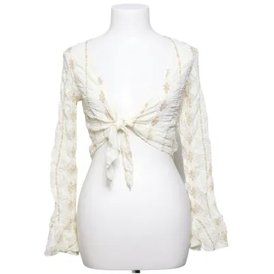 Crop top (Wit, Goud) van Miss Ewing Polyamide
