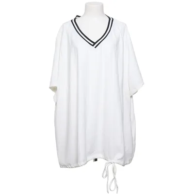 Blouse (White, Black) from Janina Curved Polyester
