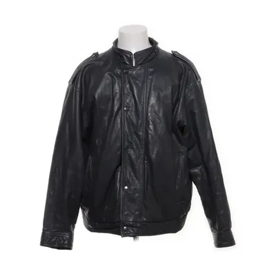Leather jacket (Gray) from Diplom Cotton, Leather, Nylon, Polyester