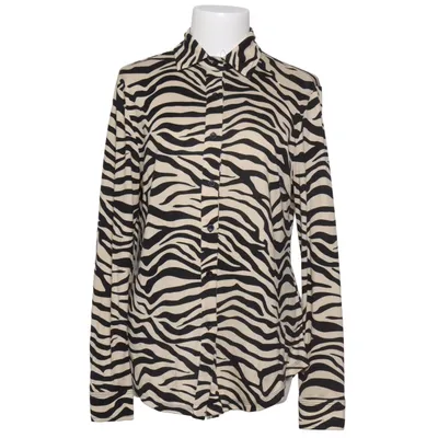 Blouse (Beige, Noir) de GS Coton, Élasthane, Polyester