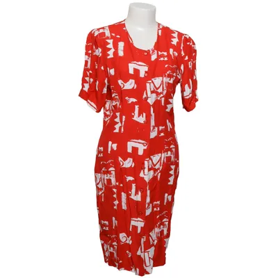 Jurk (Rood, Wit) van Kurt Kellermann Viscose