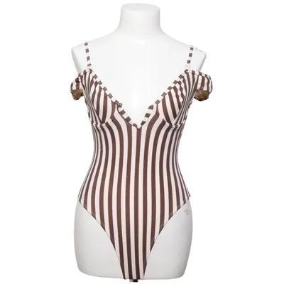 Maillot de bain une pièce (Marron, Beige) de Camille Botten x NA-KD Élasthane, Polyamide, Polyester