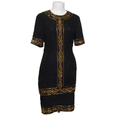 Robe de cocktail (Noir, Or) de Sténay Polyester, Soie