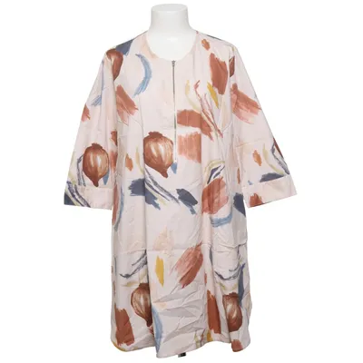 Kjole (Beige, Flerfarvet) fra Pure by Ulla Popken Elastan, Økologisk bomuld