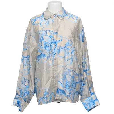 Shirt (Beige, Blue) from Second Female Linen, Lyocell, Polyamide