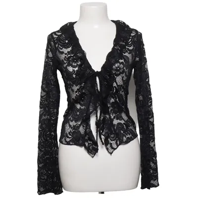 Wrap blouse (Black) from Boohoo Elastane, Polyamide