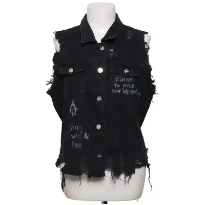 Denim vest (Black) from Broken Arrow Cotton, Polyester
