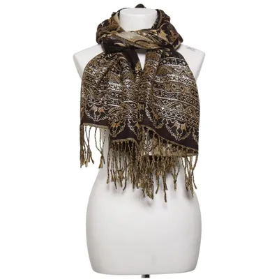 Halsduk (Brun, Guldfärgad) från Pashmina Silke