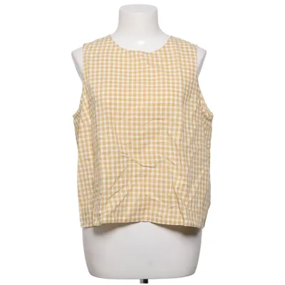 Tank Top (Yellow, White) from Uniqlo Cotton, Linen, Viscose