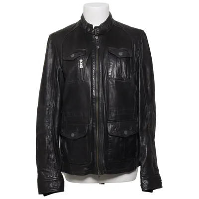 Leather jacket (Black) from Mauritius Cotton, Leather, Polyester
