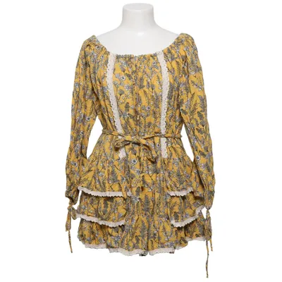 Robe (Jaune, Blanc) de Just Unique Coton, Élasthane