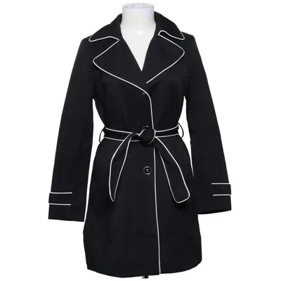 Trenchcoat (Sort, Hvid) fra Tommy Hilfiger Bomuld, Polyamid, Polyester