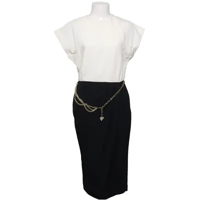 Dress (White, Black) from Gina Bacconi Polyester, Viscose