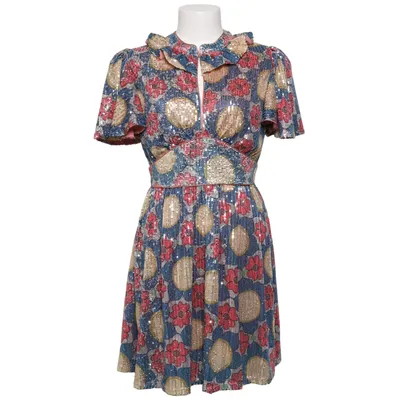 Jurk (Blauw, Roze, Goud) van Celia B Elastaan, Polyester